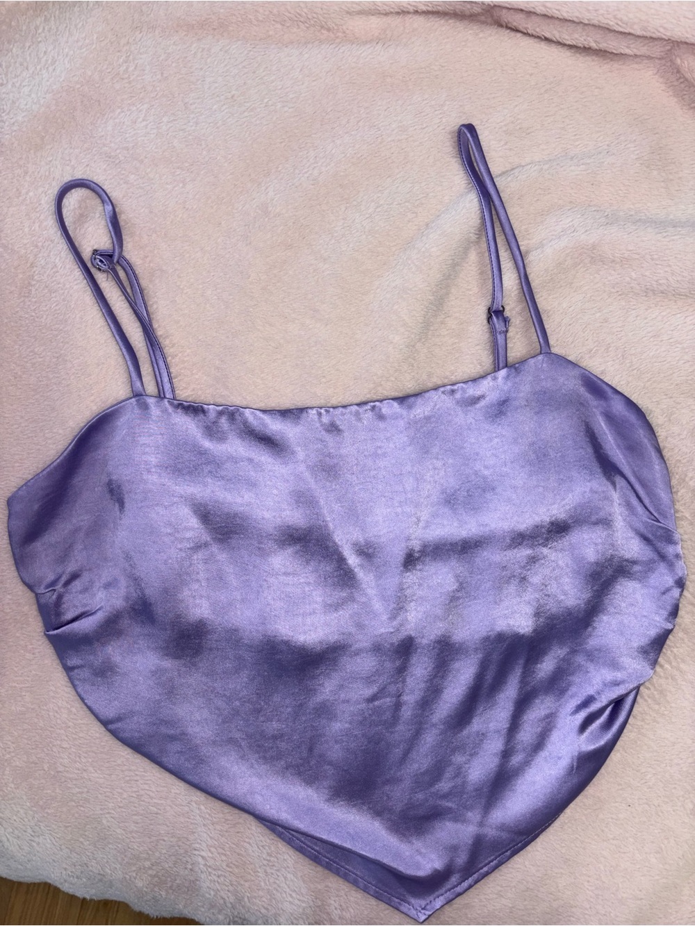 Princess Polly Lilac Satin Crop Top
